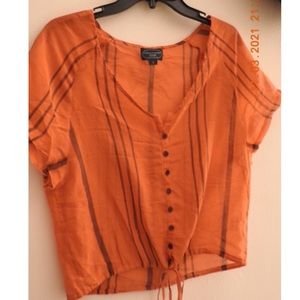 Citizens of Humanity Sheer Orange Button Up